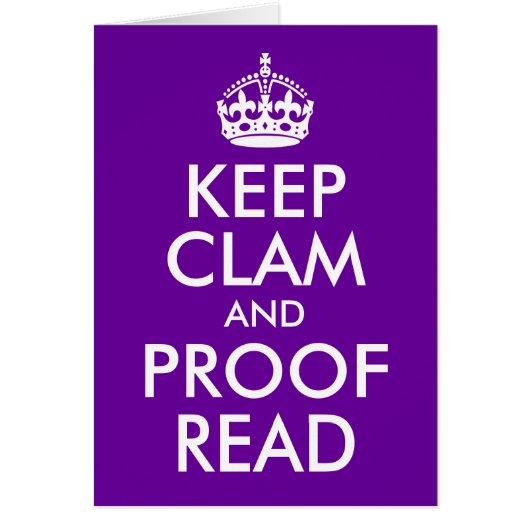Keep Clam and Proof Read Cards (Front)