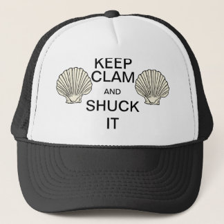 Keep Clam and Shuck It retro mesh Trucker's Cap