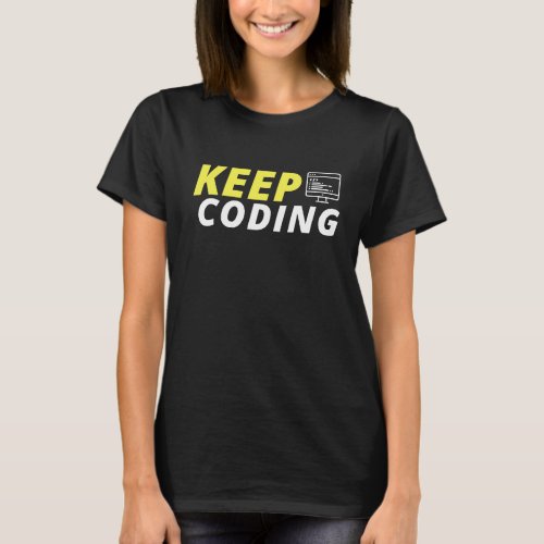 Keep coding _ black shirt for women