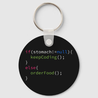 Keep Coding or Order Food Keychain