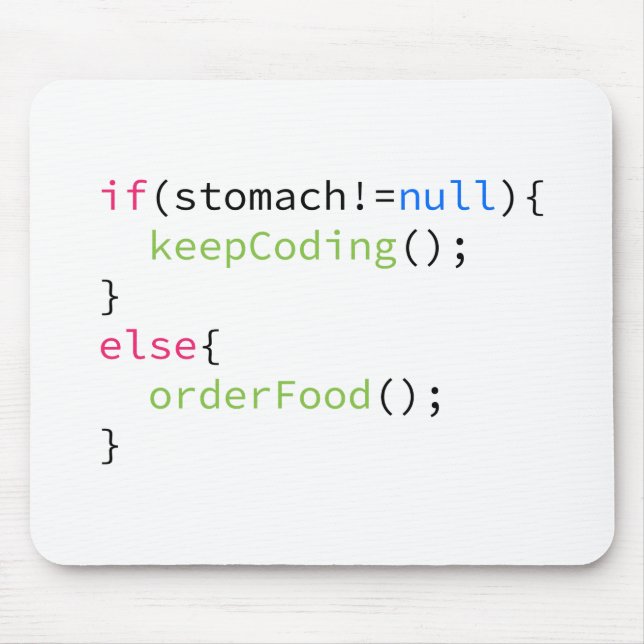 Keep Coding or Order Food Mouse Pad (Front)