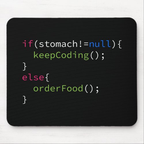 Keep Coding or Order Food Mouse Pad