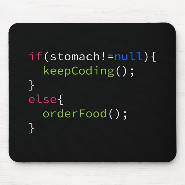 Keep Coding or Order Food Mouse Pad (Front)