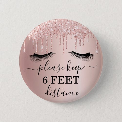Keep distance rose gold glitter salon lashes button