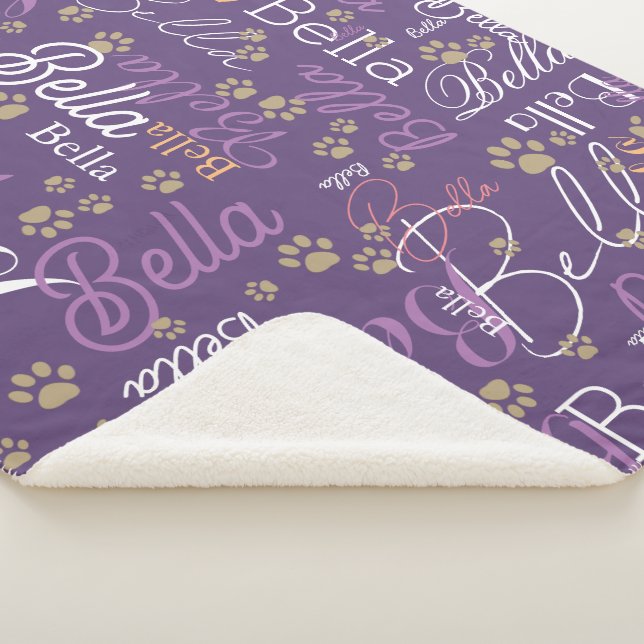 keep dog warm personalized purplish sherpa blanket (3/4)