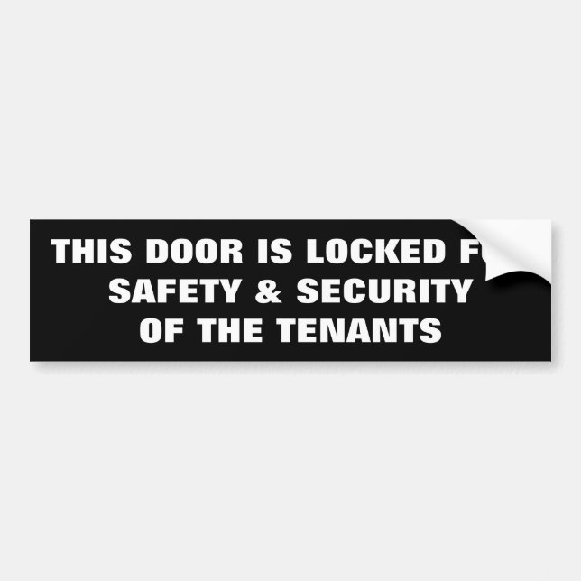 KEEP DOOR LOCKED BUMPER STICKER (Front)