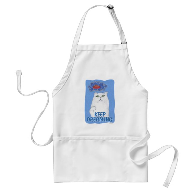Keep Dreaming Cat Cartoon Illustration Adult Apron (Front)