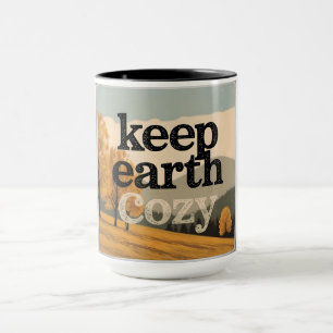 Keep Earth Cozy Vintage Fall Eco Sustainable Art Mug
