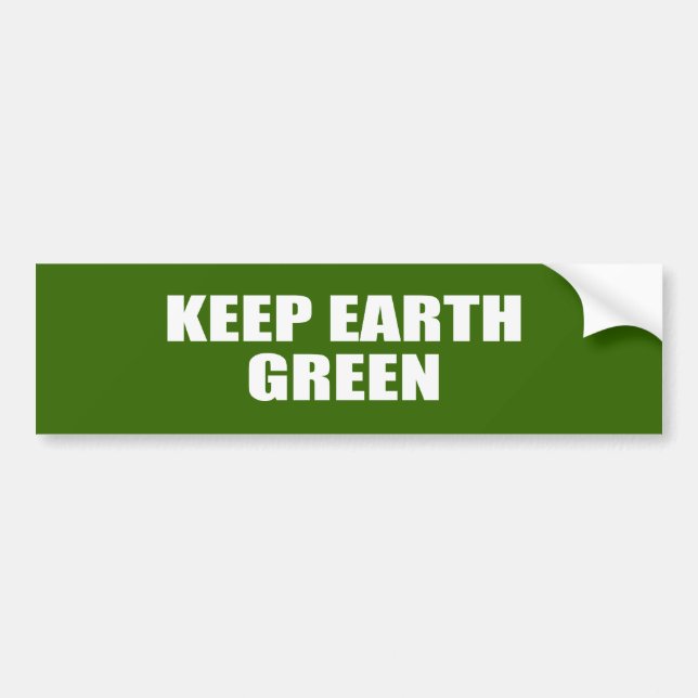 KEEP EARTH GREEN BUMPER STICKER (Front)