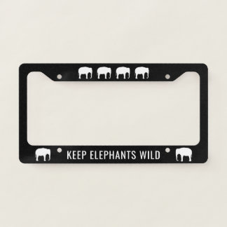 Keep Elephants Wild | Asian Elephant Silhouettes License Plate Frame