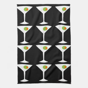 Keep 'Em Coming Martini Kitchen Towel (black)