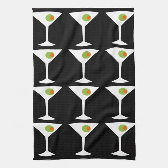 Keep 'Em Coming Martini Kitchen Towel (black)