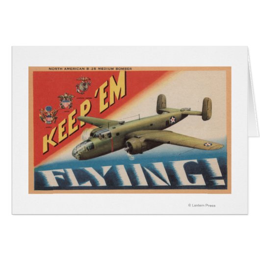 Keep 'Em Flying/B-25 Medium Bomber (Airplane) Cards (Front Horizontal)