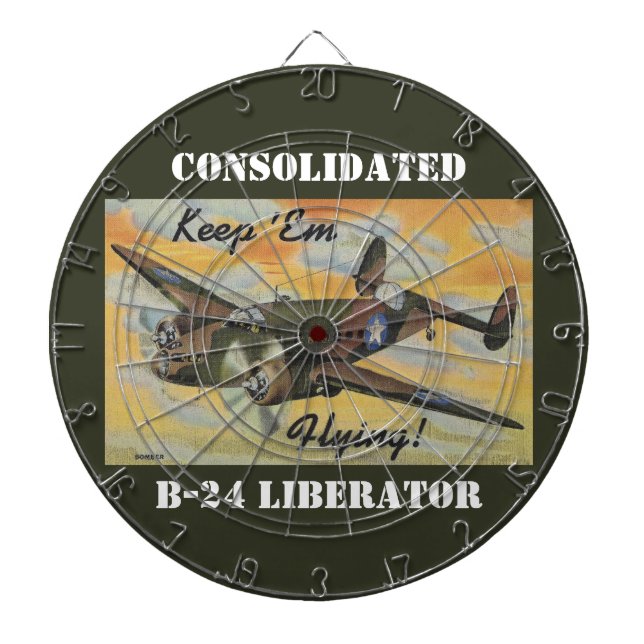 Keep 'Em Flying! World War II Twin Engine Bomber Dart Board (Front)