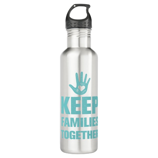 Keep Families Together Stainless Steel Water Bottle (Front)