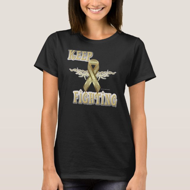 Keep Fighting Child Cancer Spaghetti Strap T-Shirt (Front)