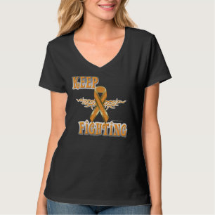 Keep Fighting Kidney Cancer Ladies V-Neck Nano T T-Shirt