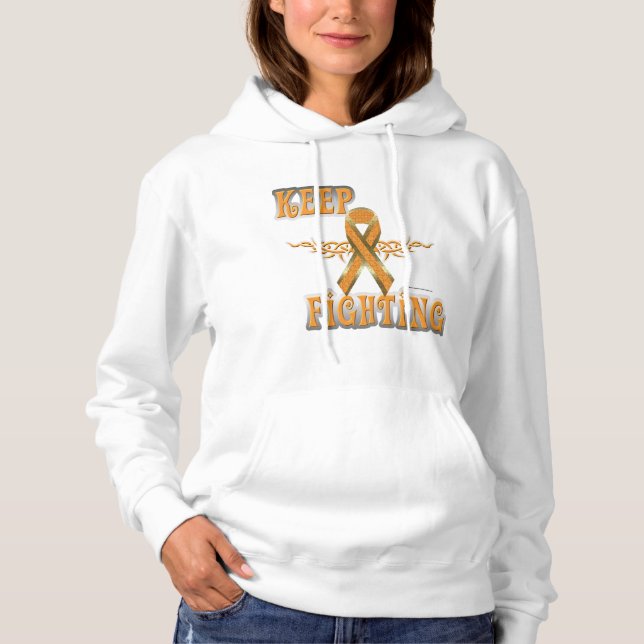 Keep Fighting Leukemia Ladies Hoodie (Front)