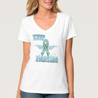Keep Fighting Prostate Cancer Ladies V-Neck Nano T T-Shirt