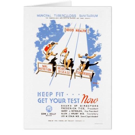 Keep Fit Get Tested 1939 WPA Cards (Front)