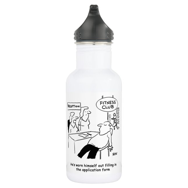 Keep Fit Humour. Funny Fitness Club Stainless Steel Water Bottle (Right)