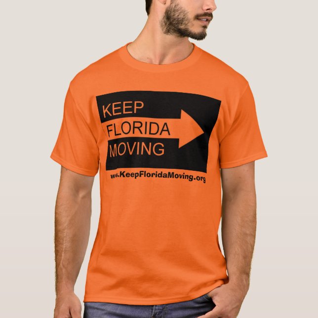 Keep Florida Moving traffic shield image T-Shirt (Front)
