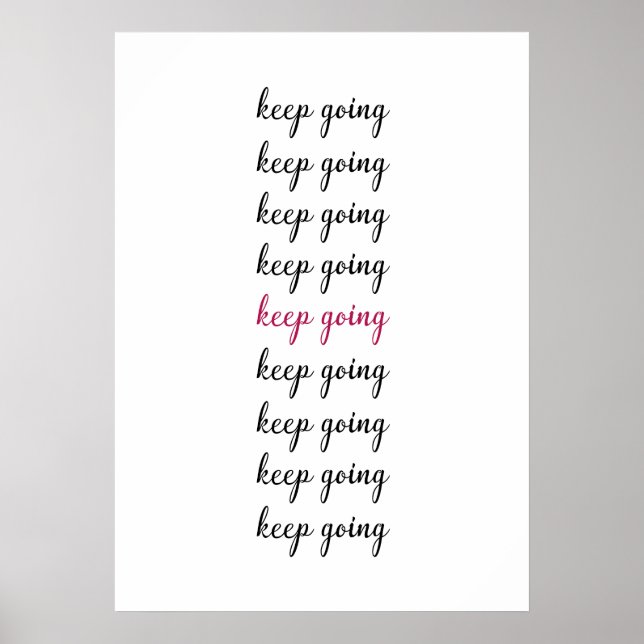 Keep going inspirational quote poster (Front)
