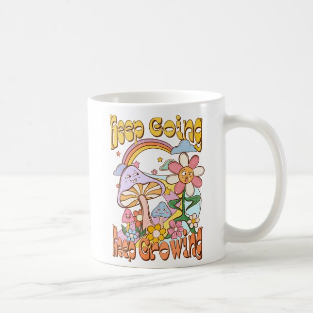 Keep Going, Keep Growing - Mushroom & Flower Coffee Mug (Right)
