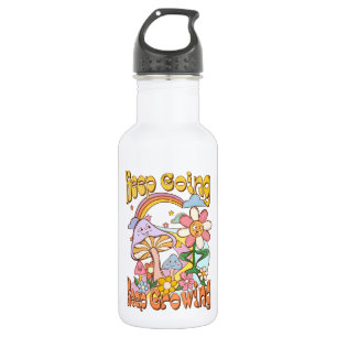 Keep Going, Keep Growing – Mushrooms & Flowers Stainless Steel Water Bottle