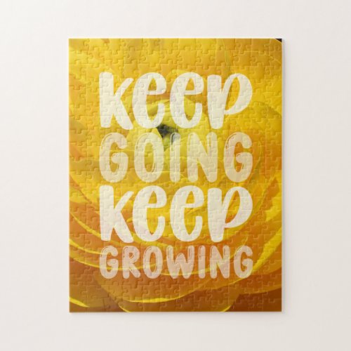 Keep Going Keep Growing Yellow Buttercup Jigsaw Puzzle