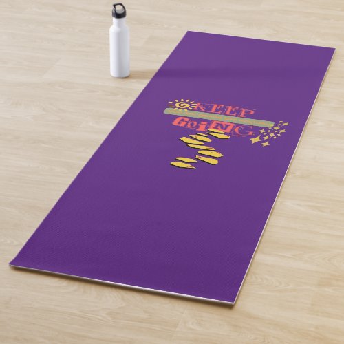 Keep Going Motivational Typographic Yoga Mat 