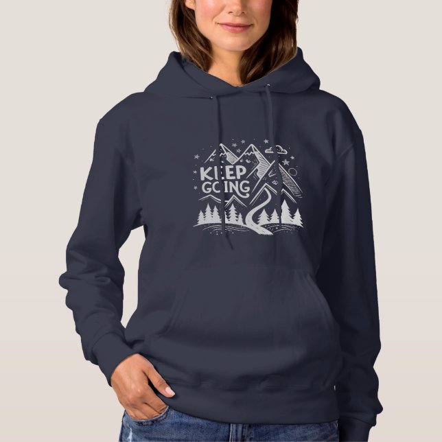 Keep Going Mountain Hoodie – Hand-Drawn Geometric2 (Front)