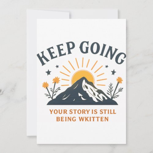 Keep Going Mountain Sunrise Inspirational Motivati Invitation