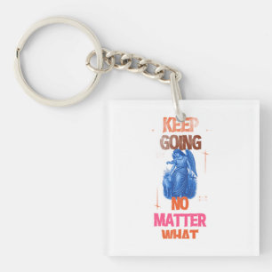 Keep Going No Matter What Vintage Angel Motivation Keychain