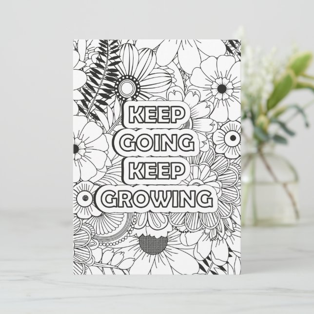 Keep Going Quote | Color Your Own Greeting (Standing Front)