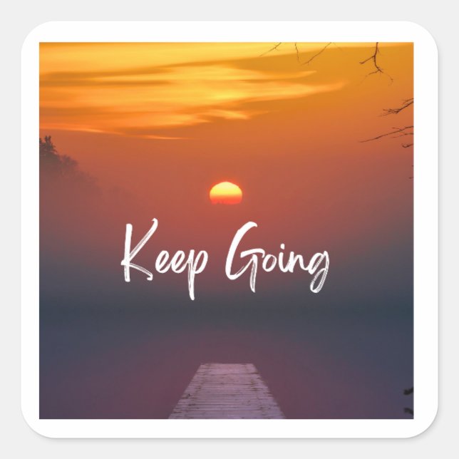 keep going square sticker (Front)