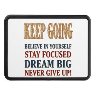 Keep Going Vintage Motivational Typography Hitch Cover