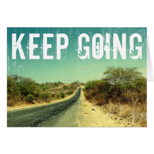 "Keep going" vintage photo of a road Cards (Front Horizontal)