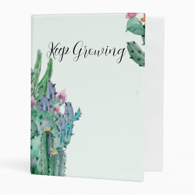 "Keep Growing" Cactus Photo Binder (Front/Inside)