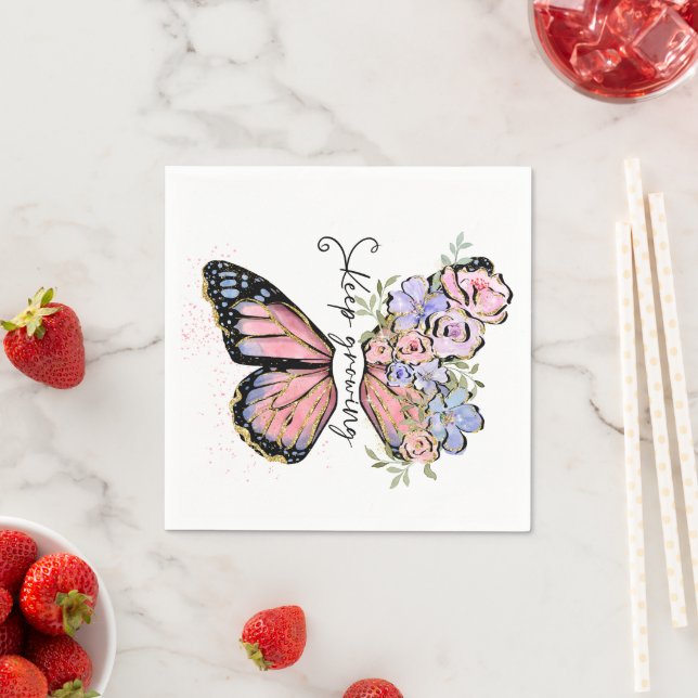 Keep Growing Wildflower Quote  Napkins (Insitu)