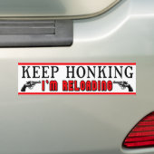 Keep Honking Bumper Sticker (On Car)