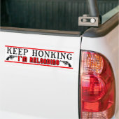 Keep Honking Bumper Sticker (On Truck)