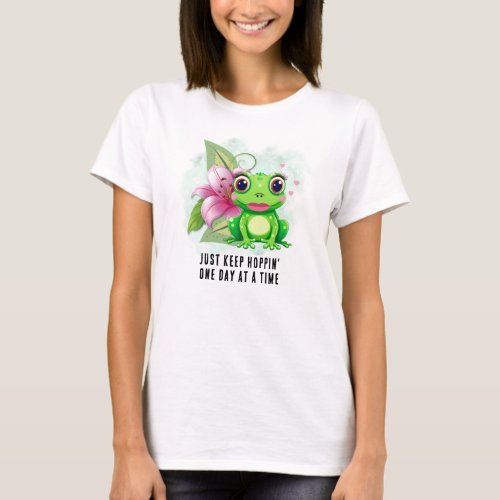 Keep Hoppin Colorful Frog Adult T_Shirt