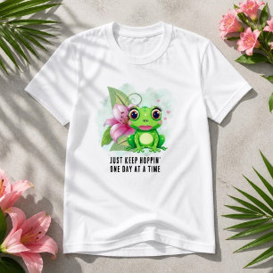 Keep Hoppin' Colorful Frog Adult T-Shirt