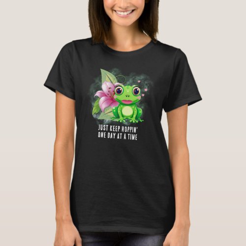 Keep Hoppin Colorful Frog Adult T_Shirt Vivid
