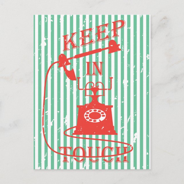 Keep in touch quote postcard (Front)