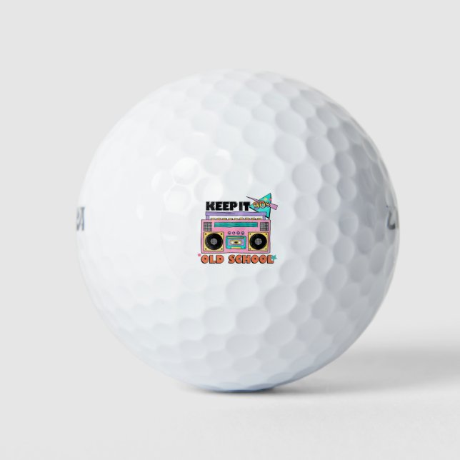 Keep It 90's Old School Boombox Player Golf Balls (Front)
