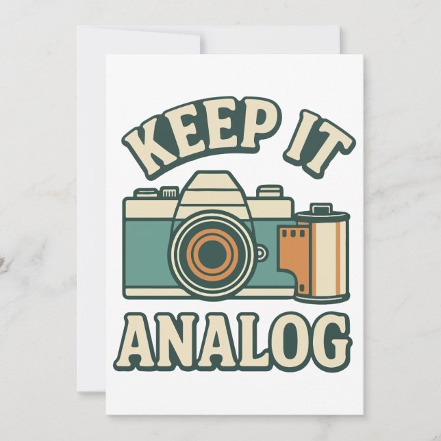 Keep it analog invitation (Front)