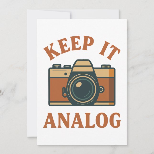 Keep it analog invitation (Front)