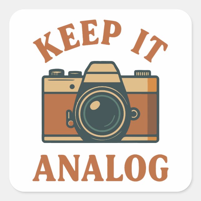 Keep it analog square sticker (Front)